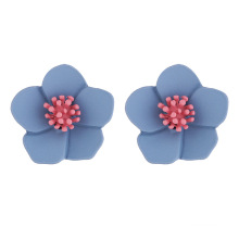 Shangjie OEM aretes Wholesale 925 Silver Needle Danity Earring Women Simple Korean Earrings Blue Flower Stud Earrings